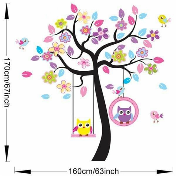 Owl Tree Wall Sticker Decor For Kids Room - Picture 6 of 7